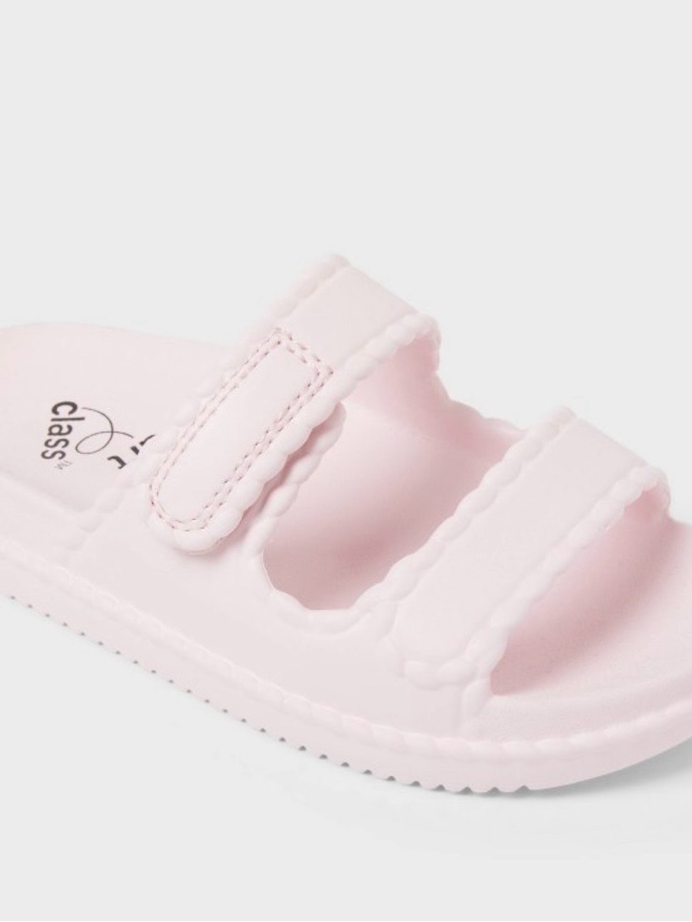 art class Light Pink Double-Strap Slide Sandals for Kids